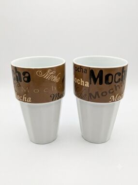 Mocha Ceramic Coffee Mugs — Set of 2 ⭐ FREE WITH ANY PURCHASE OVER $10 ⭐